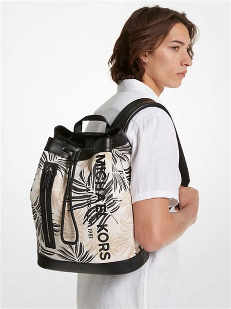 michael kors palm leaf bag|Cooper Palm Jacquard Mariner Backpack .